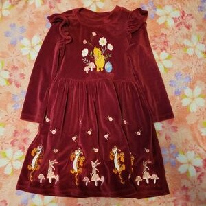 Boxlunch Exclusive Burgundy Disney Winnie the Pooh Embroidered Dress